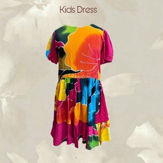 New Design Rayon Hand Painted Kids Dress